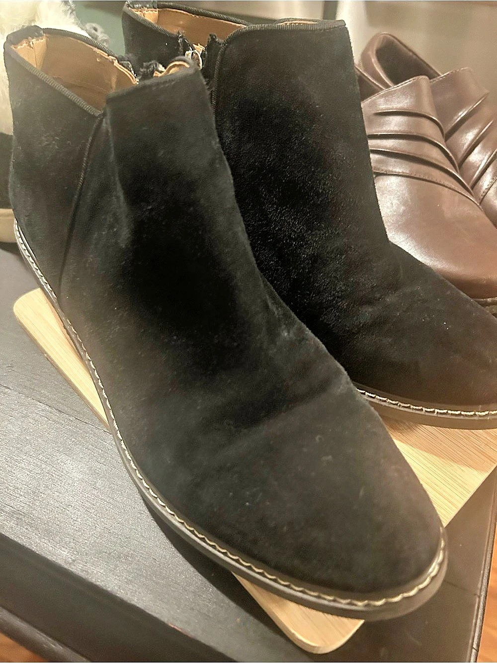 Sam Elderman Black Suede Ankle Boots